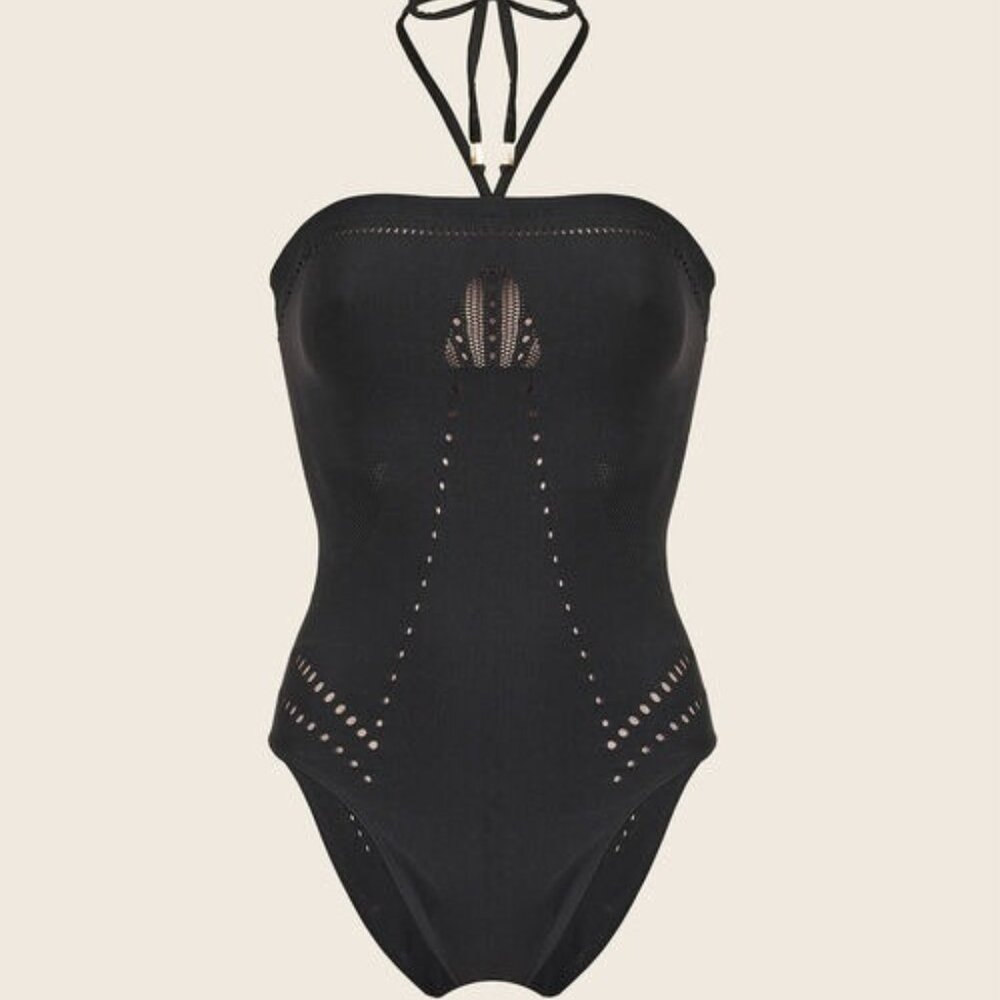 Wolford Halter One Piece Swimsuit in Black